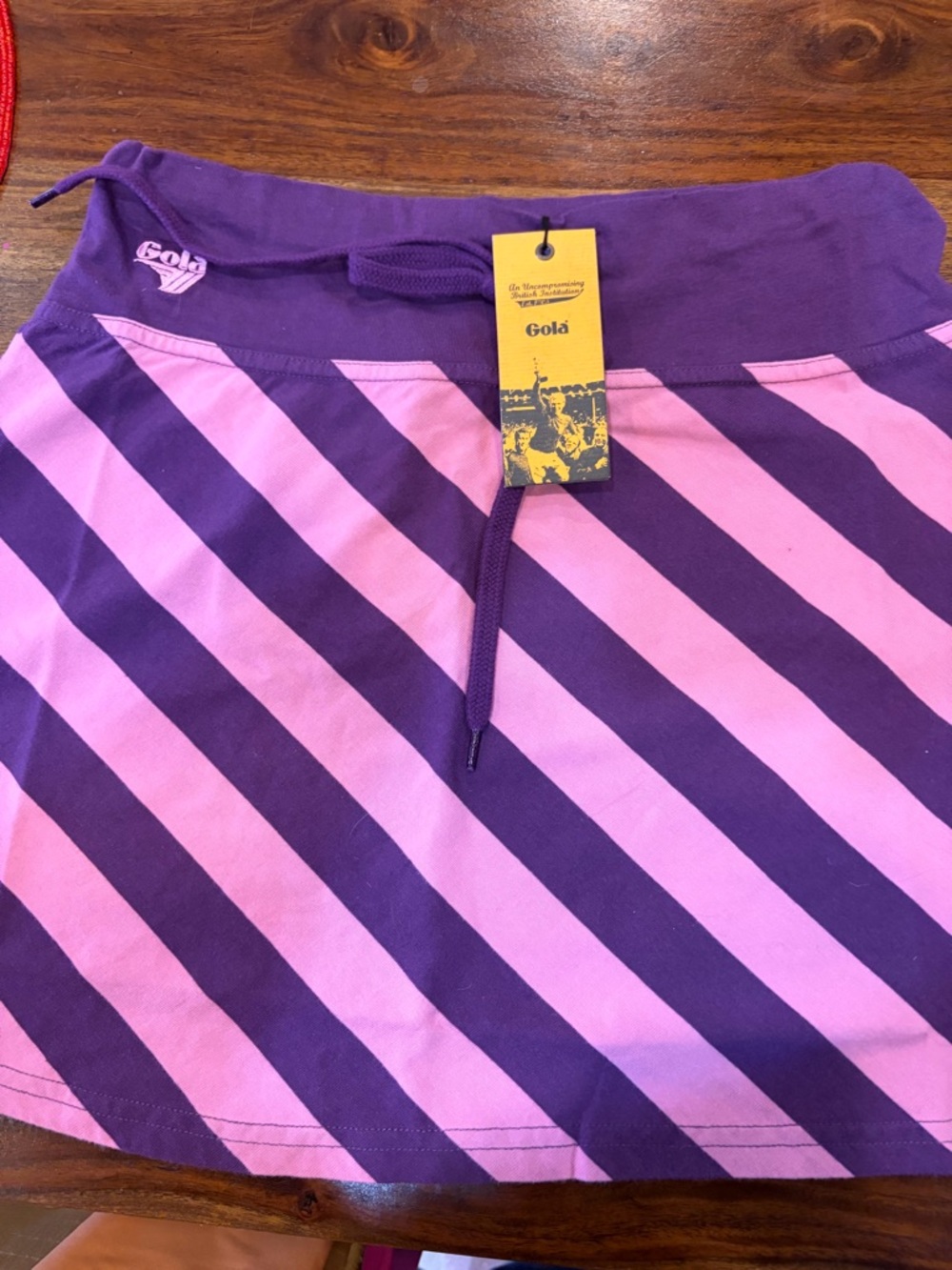 Gola Purple and Pink Diagonal Striped Skirt. NWT 100% Cotton